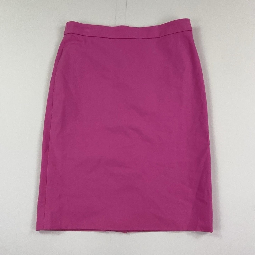 J.Crew No. 2 Skirt Womens 6 Pink Twill Pencil Knee Length Lined Stretch Office